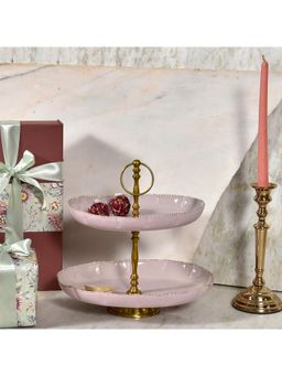 Living With Elan - Elan Kesar 2-Tier Cake Stand - Nude Gold