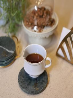 Homearte - Green Marble Bird Coaster (Pack of 4)