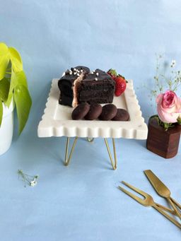 Homearte - White Marble Pastry Stand 8 Inch Square Shape