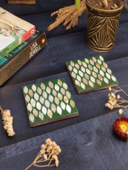 Homearte - Mop Coasters Green (Pack of 2)