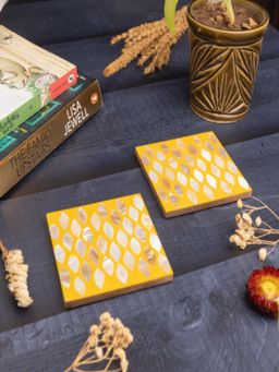 Homearte - Mop Coasters Yellow (Pack of 2)
