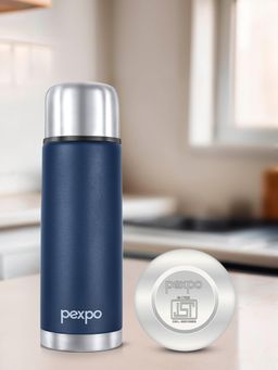 Pexpo - Flamingo Denim Blue Stainless Steel Insulated Hot & Cold Flask - 500 ml