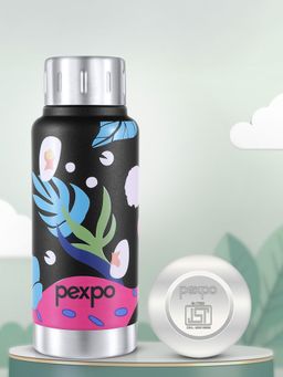 Pexpo - Cameo Black-Leaf Stainless Steel Insulated Hot & Cold Flask - 300 ml