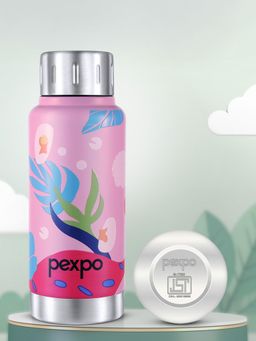 Pexpo - Cameo Pink-Leaf Stainless Steel Insulated Hot & Cold Flask - 300 ml