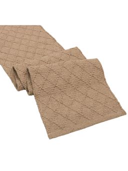 THE HOME TALK - Handwoven Solid Diamond Table Runner - Beige Design - Eco-Friendly (6 Seater)