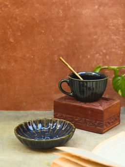 WEAVING HOMES - Cozy Soup Cup & Blue Blossom Bowl Combo Microwave & Dishwasher Safe