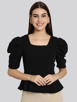 Twenty Dresses by Nykaa Fashion - Womens Black Solid Valentino Top