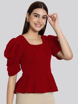 Twenty Dresses by Nykaa Fashion - Womens Red Solid Valentino Top