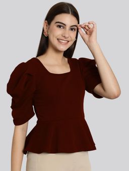 Twenty Dresses by Nykaa Fashion - Womens Maroon Solid Valentino Top