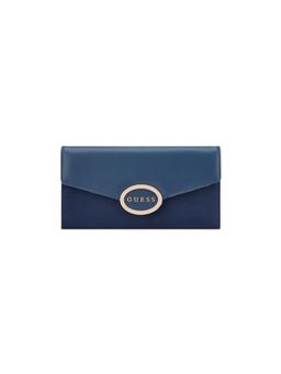 Guess - Navy Blue Solid Flap Gracia Wallet
