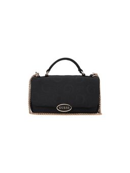 Guess - Black Textured Magnetic Crossbody Bag