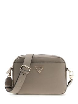 Guess - Beige Solid Zipper Crossbody Bag