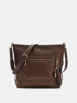 Guess - Brown Solid Shoulder Bag