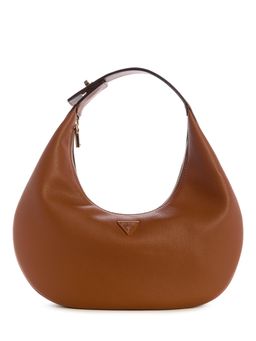 Guess - Brown Solid Zipper Evie Hobo Bag