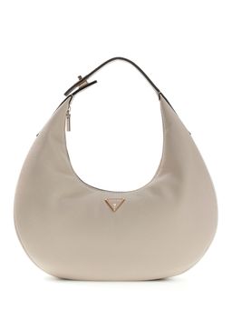 Guess - Beige Solid Zipper Evie Hobo Bag