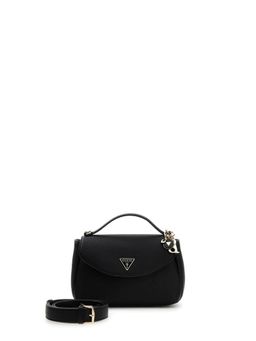 Guess - Black Textured Satchel Bag with Detachable Strap