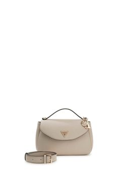 Guess - Beige Textured Satchel Bag with Detachable Strap