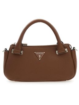Guess - Brown Textured Satchel Bag with Detachable Strap