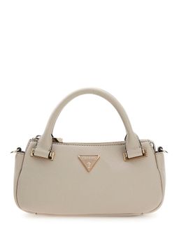 Guess - Beige Textured Satchel Bag with Detachable Strap