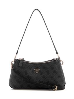 Guess - Black Printed Magnetic Snap Crossbody Bag