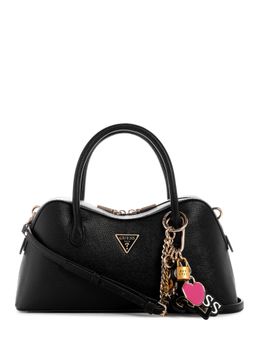 Guess - Black Textured Satchel Bag with Detachable Strap