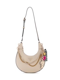 Guess - Pink Solid Zipper Davina Hobo Bag