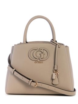 Guess - Beige Textured Satchel Bag with Detachable Strap