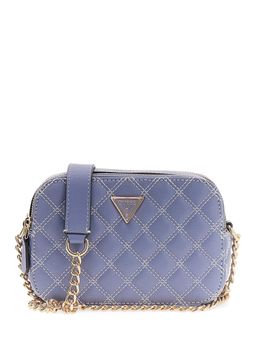 Guess - Blue Textured Zipper Crossbody Bag