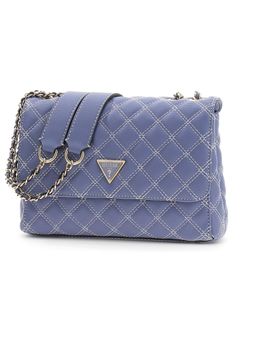 Guess - Blue Textured Magnetic Snap Crossbody Bag
