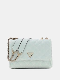 Guess - Green Textured Magnetic Snap Crossbody Bag