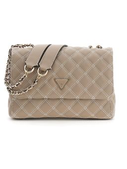 Guess - Beige Textured Magnetic Snap Crossbody Bag