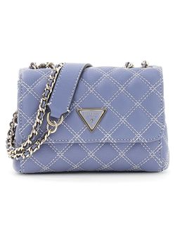 Guess - Blue Textured Magnetic Snap Crossbody Bag