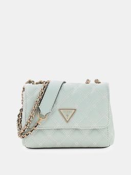 Guess - Green Textured Magnetic Snap Crossbody Bag