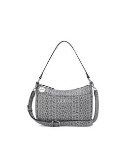 Guess - Grey Printed Zipper Crossbody Bag