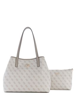 Guess - Grey Printed Magnet Tote Bag with Pouch
