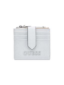 Guess - White Textured Snap Button Bi-Fold Credit Wallet