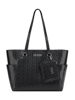 Guess - Black Printed Tote Bag with Card Case