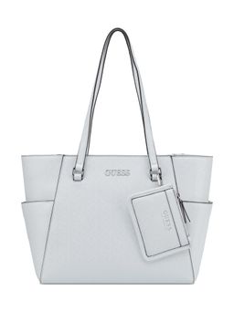 Guess - White Printed Tote Bag with Card Case