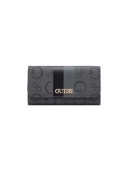 Guess - Grey Printed Snap Button Tri-Fold Wallet
