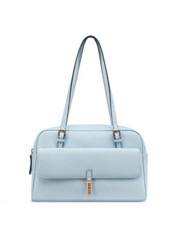 Guess - Blue Textured Zipper Shoulder Bag