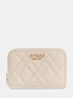 Guess - Beige Textured Zipper Wallet