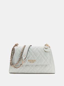 Guess - Green Textured Magnetic Snap Crossbody Bag