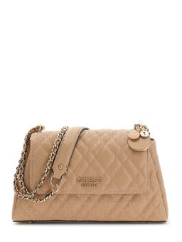 Guess - Brown Textured Magnetic Snap Crossbody Bag
