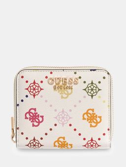 Guess - White Printed Zipper Wallet