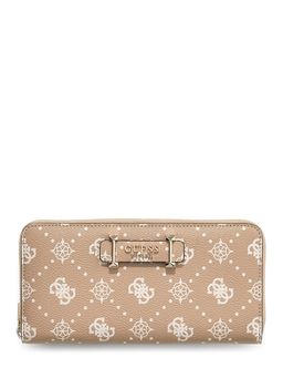 Guess - Brown Printed Zipper Around Wallet