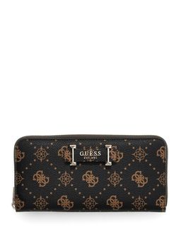 Guess - Black Printed Zipper Around Wallet