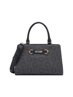 Guess - Grey Printed Magnet Satchel Bag with Detachable Strap