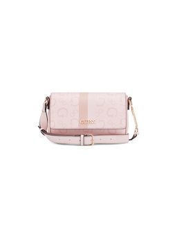 Guess - Pink Printed Magnetic Snap Crossbody Bag