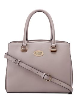Guess - Beige Textured Magnet Satchel Bag with Detachable Strap