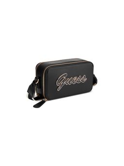 Guess - Black Solid Zipper Crossbody Bag